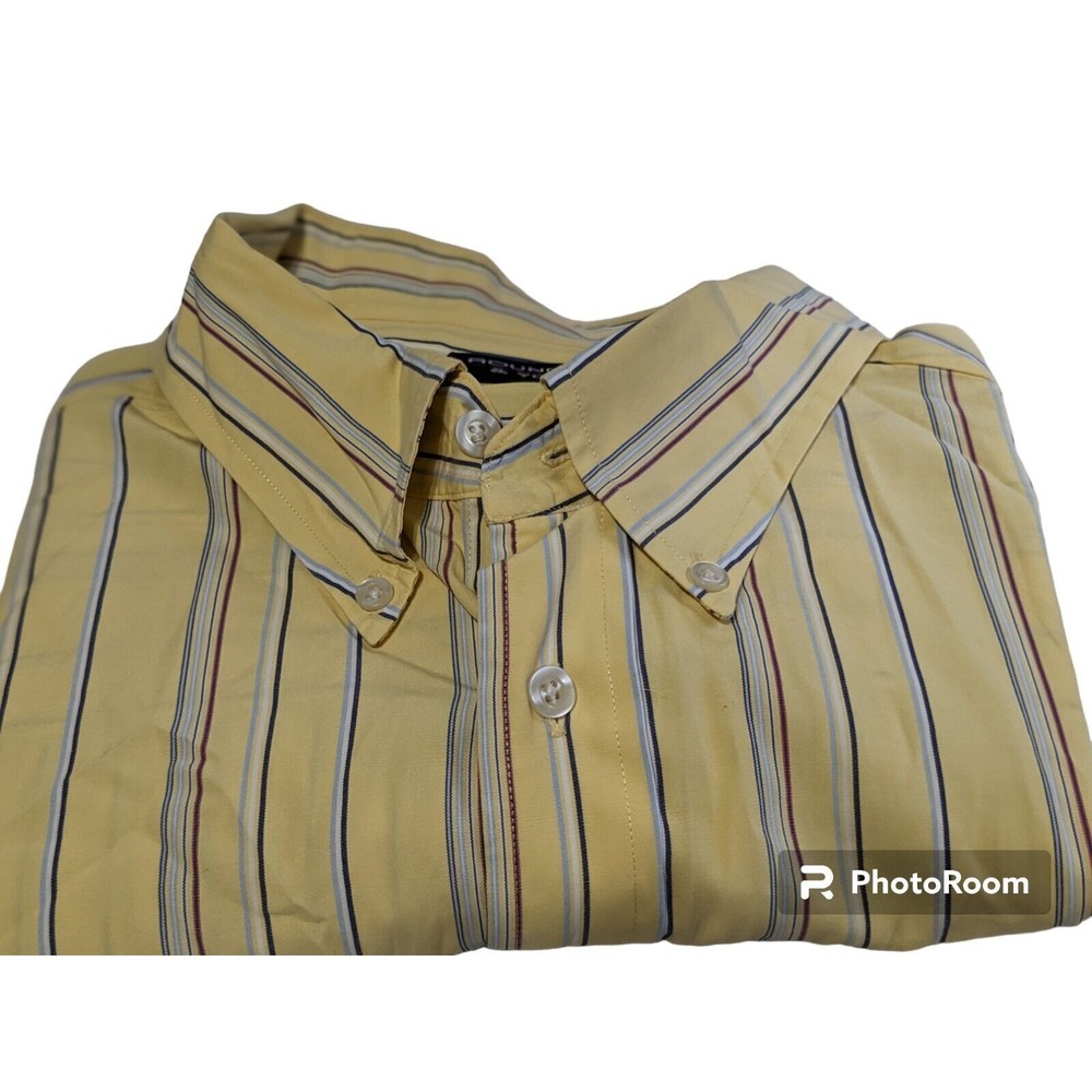 Roundtree & Yorke 3XLT Striped Button-Up Long Sleeve  Men's Shirt. See Discript.